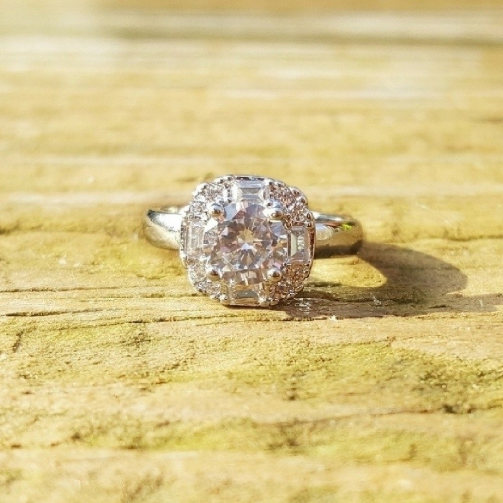 Halo Moissanite Engagement Ring